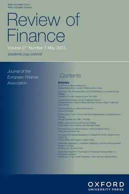 Cover image of the Review of Finance.