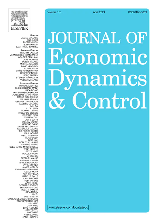 Cover image of the Journal of Economic Dynamics and Control.